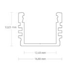 PL2 LED AUFBAU-Profil 200 cm, hoch, LED Stripes max. 12 mm